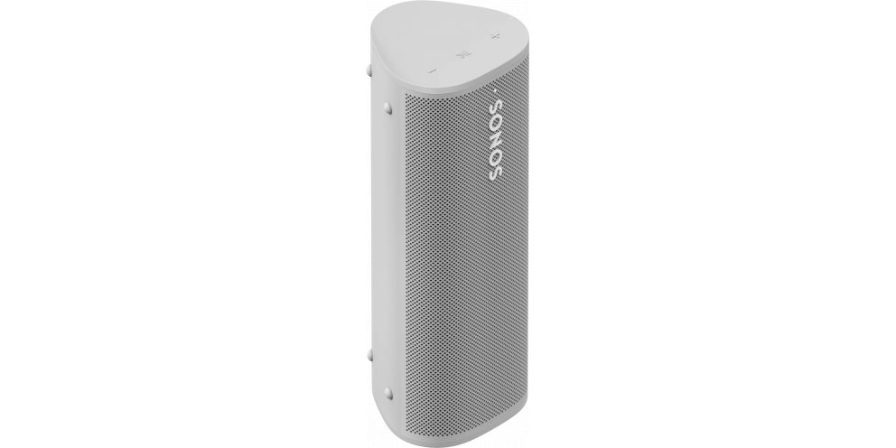 Sonos roam sl lunar white, standing in profile